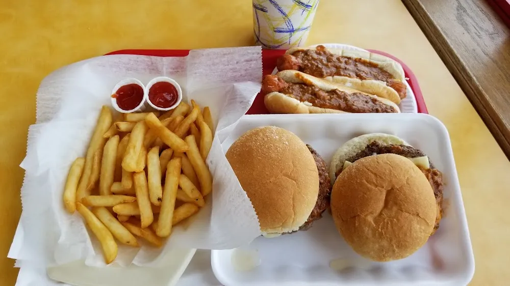 Two Cheeseburgers All the Way Two Hot Dogs the Way and an Order of Fries